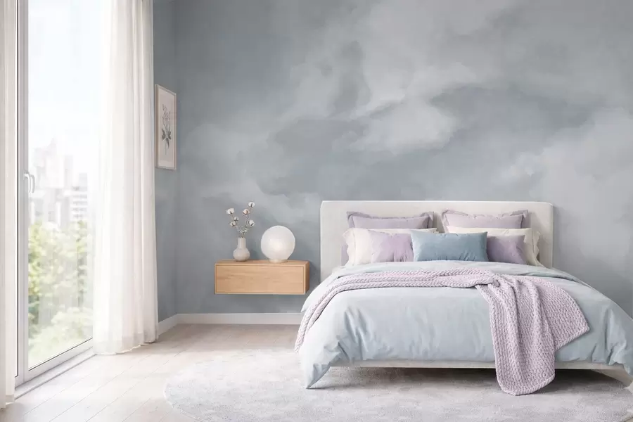 wall murals Мекана облачна позадина у светло сивим тоновима w05426v1