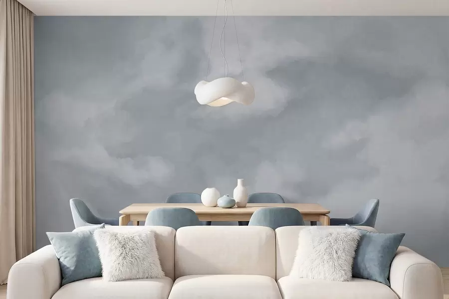 wall murals Мекана облачна позадина у светло сивим тоновима w05426v1