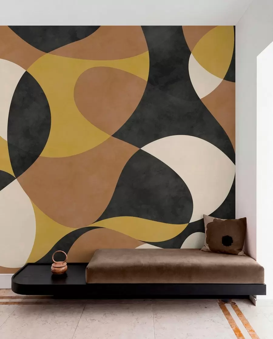 wall murals Апстрактни узорак са течним облицима и контрастом w05149