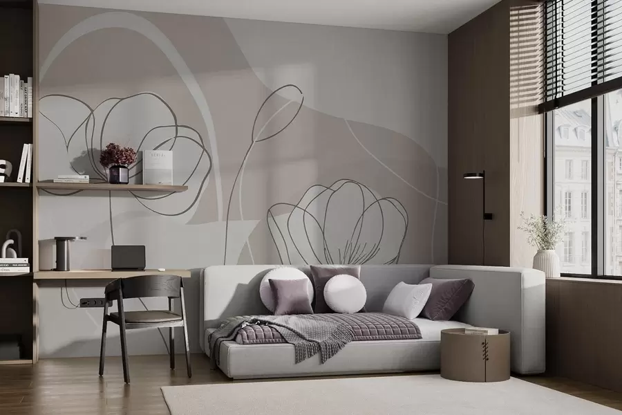 wall murals Минималистичко цвеће w09779