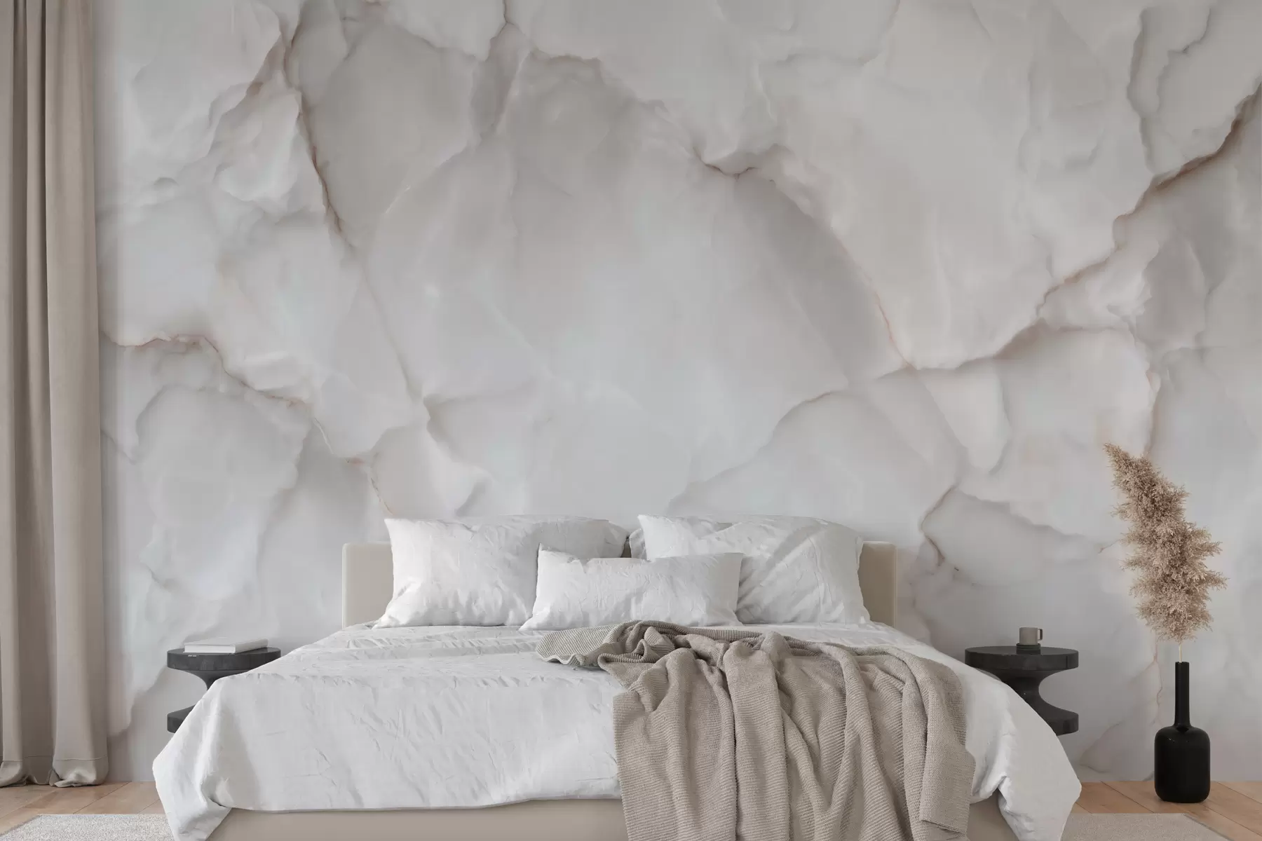 wall murals Светла имитација мермера са изгледом текстуре природног камена w09802