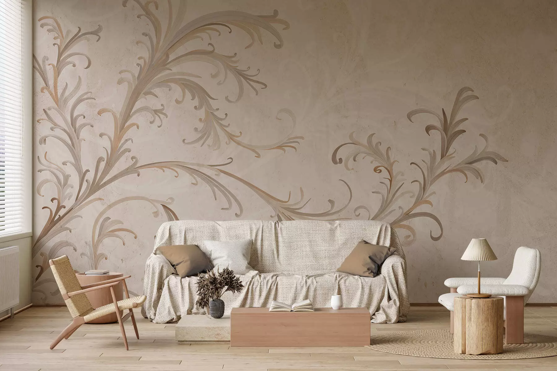 wall murals Винтаж украси на гранџ зиду w05490