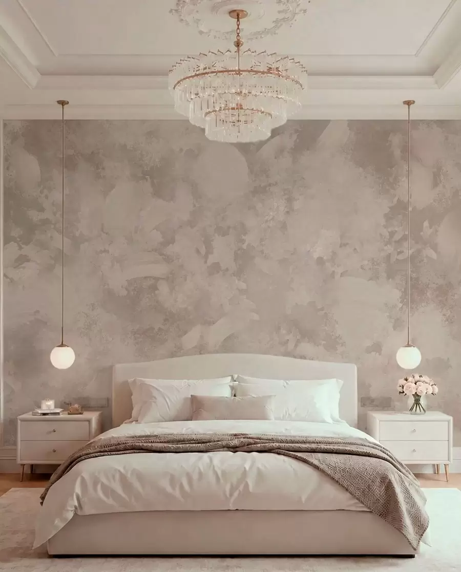 wall murals Минималистичка апстрактна текстура четкице у беж тоновима w05160