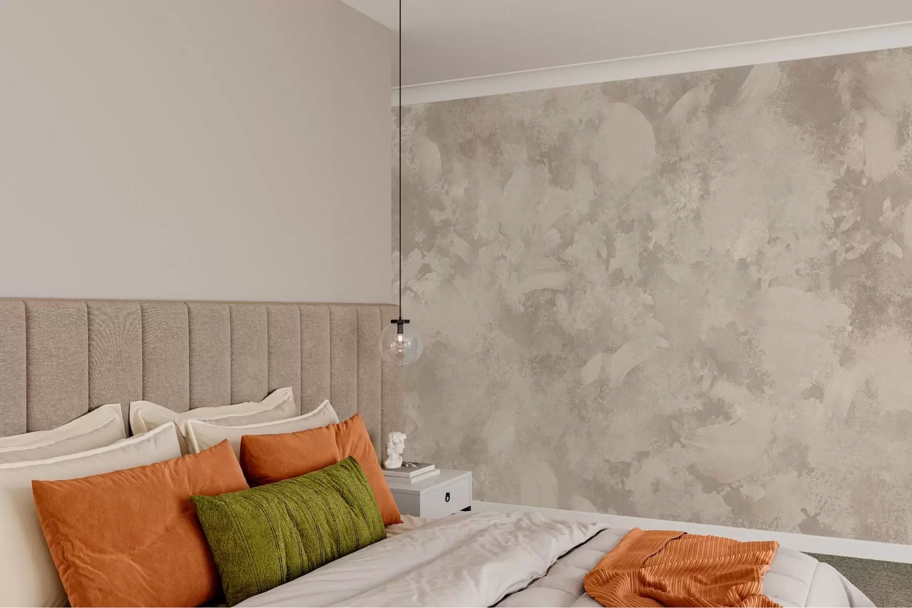 wall murals Минималистичка апстрактна текстура четкице у беж тоновима w05160