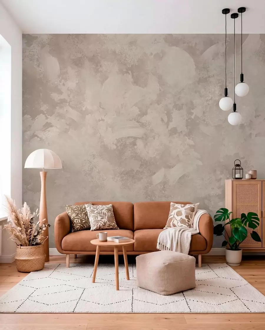 wall murals Минималистичка апстрактна текстура четкице у беж тоновима w05160