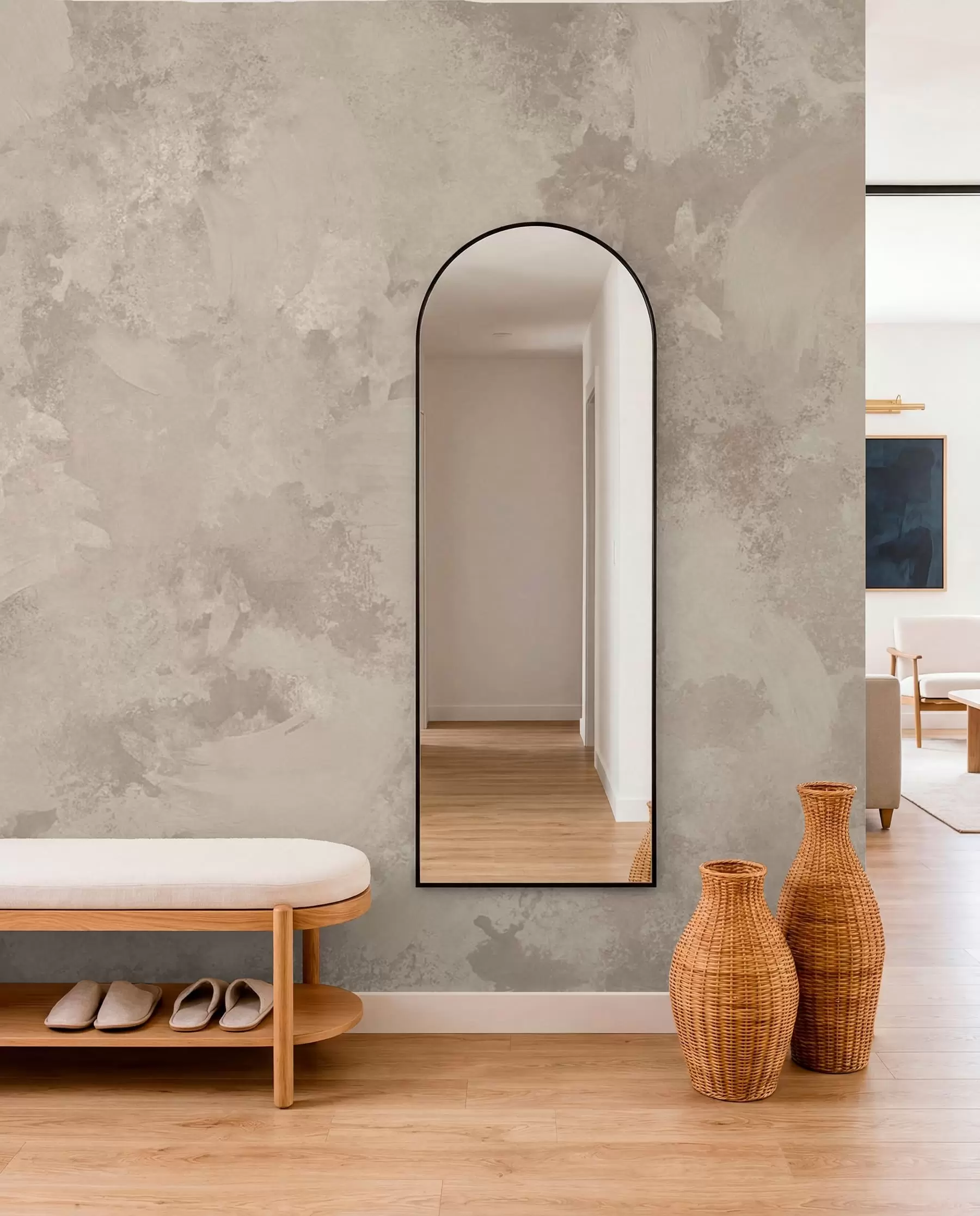 wall murals Минималистичка апстрактна текстура четкице у беж тоновима w05160