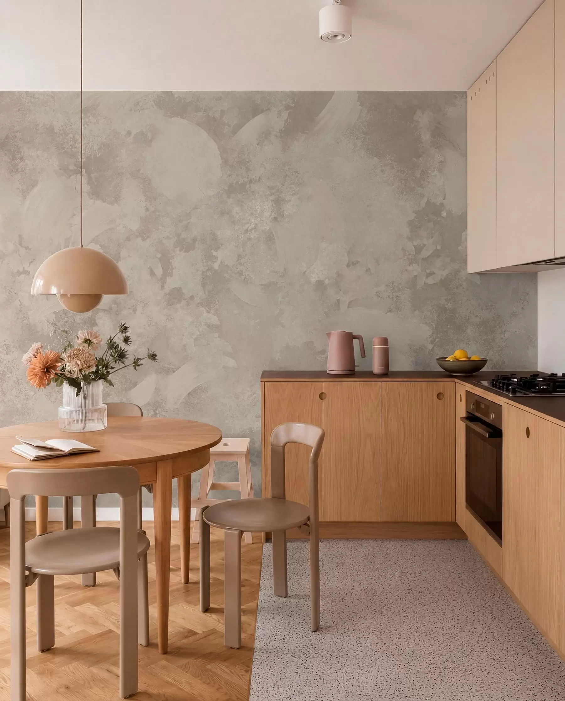 wall murals Минималистичка апстрактна текстура четкице у беж тоновима w05160
