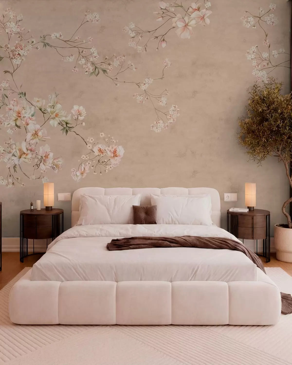 wall murals Цветне гране кинеског порекла на топлој беж позадини w05427v2