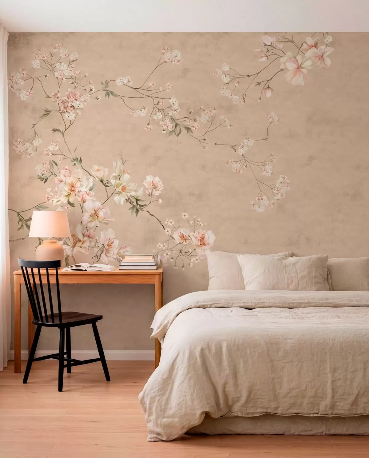 wall murals Цветне гране кинеског порекла на топлој беж позадини w05427v2