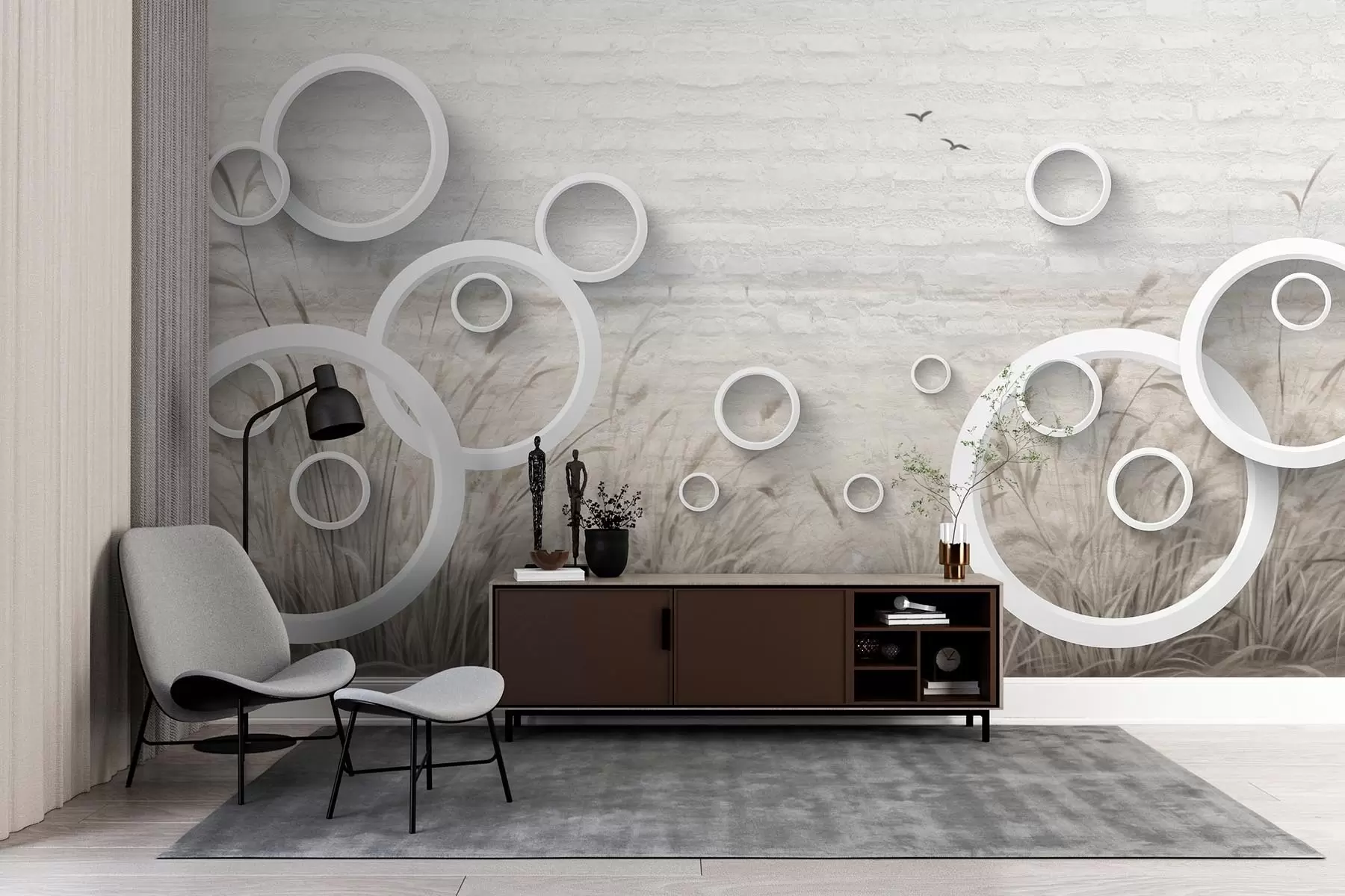 wall murals Апстрактни кругови w09781