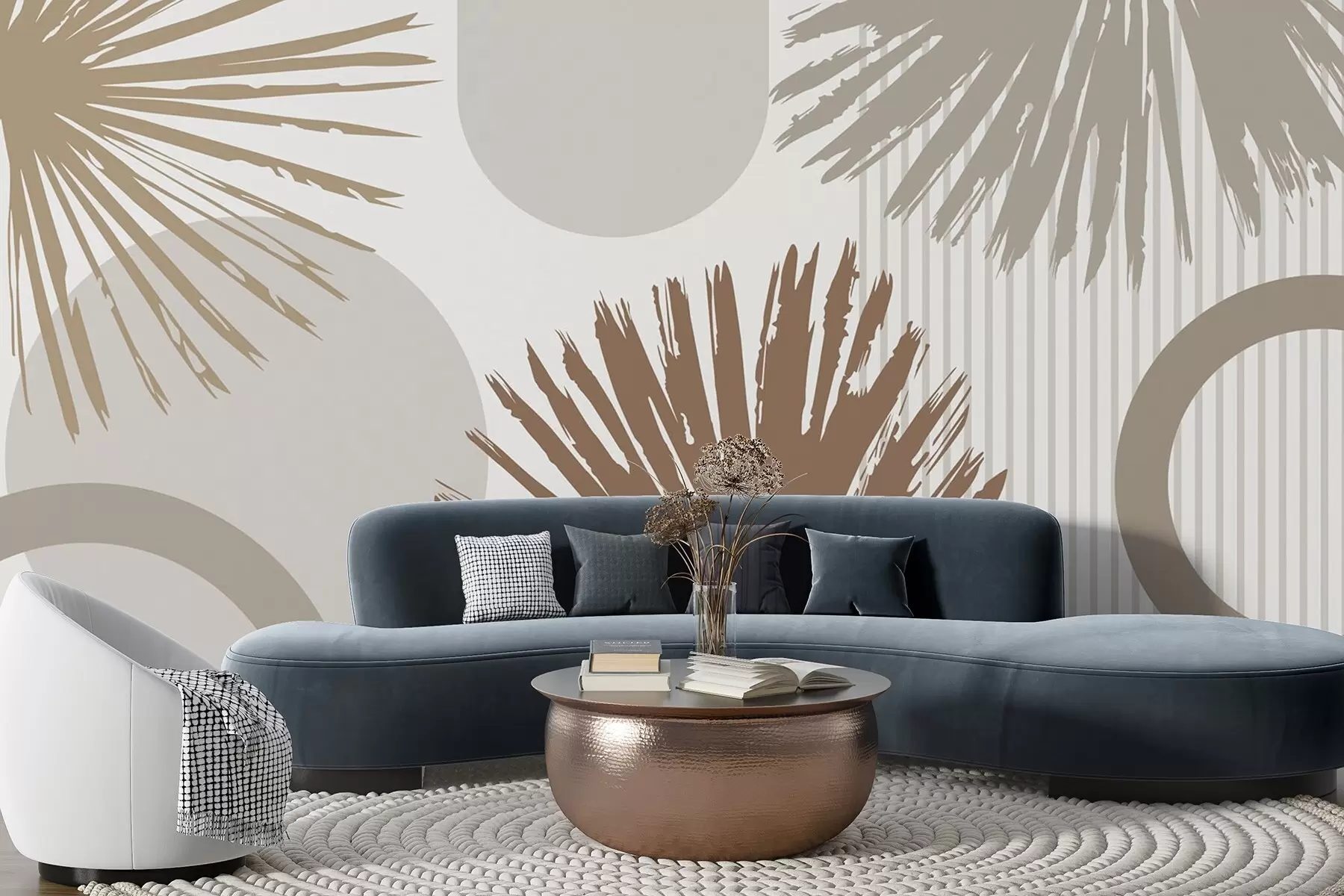 wall murals Апстракција са биљним и геометријским силуетама w05505