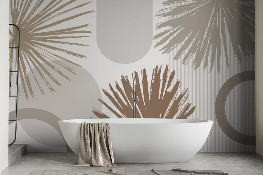 wall murals Апстракција са биљним и геометријским силуетама w05505