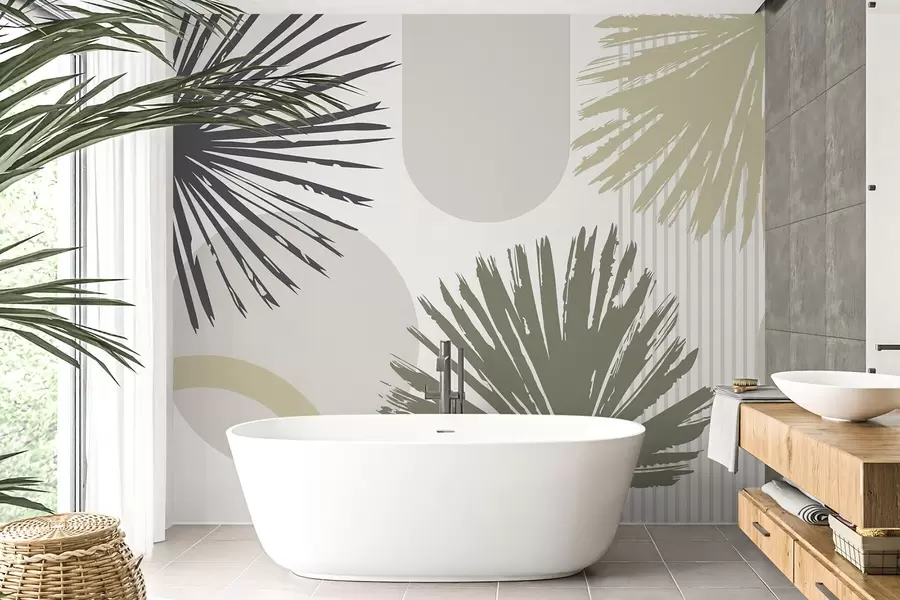 wall murals Апстракција са биљним и геометријским силуетама w05505v2