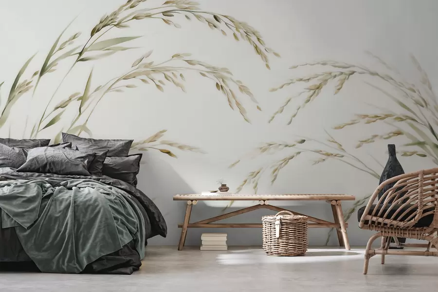 wall murals Нежне житарице у пастелним тоновима са меким ефектом акварела w09712