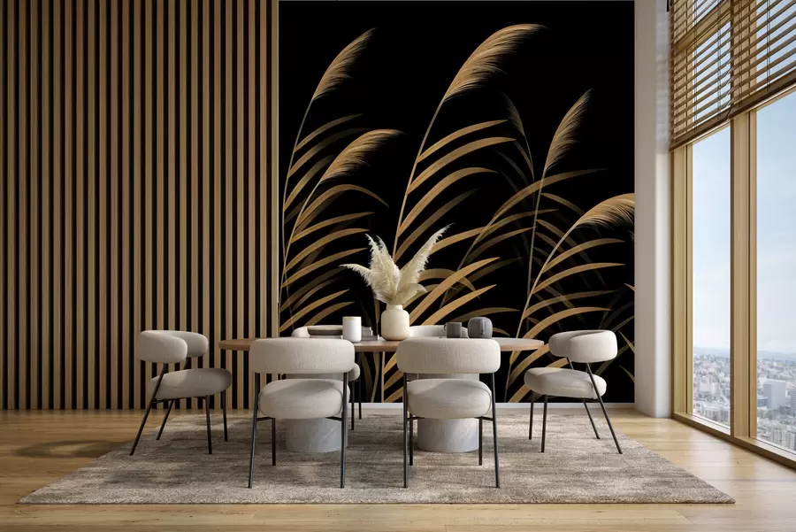 wall murals Минималистичке траве на тамној позадини са високим контрастом w05432v3