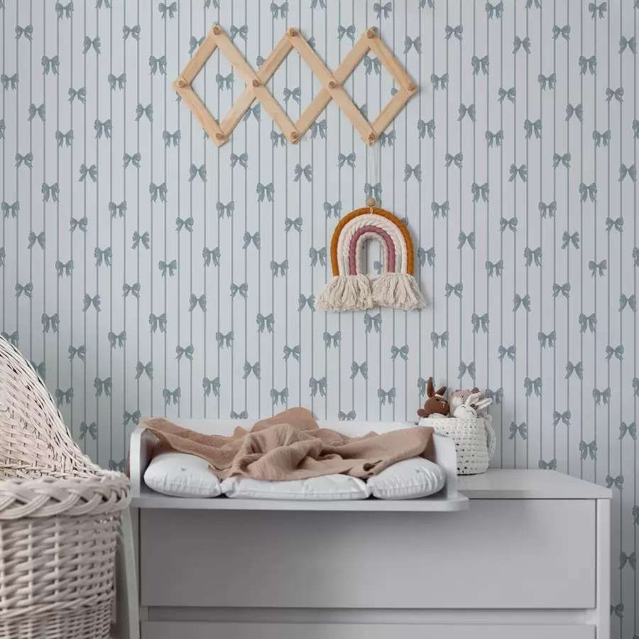 wall murals Светло пругасти узорак са тракама и машнама a01076v3