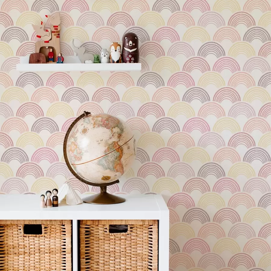 wall murals Пастелни лукови у понављајућем узорку a01164v1