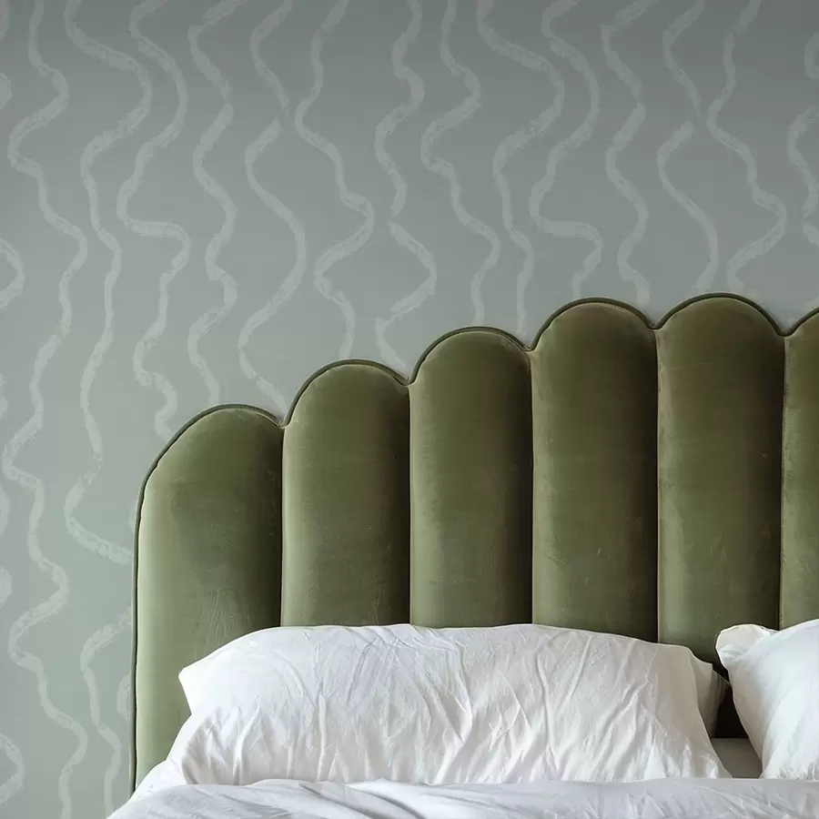 wall murals Таласасти светлосни узорак на зеленој позадини a01167v2