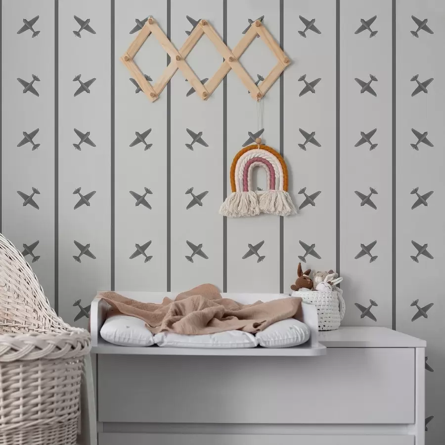 wall murals Авиони у пругастом узорку са сивим тоновима a01169v2