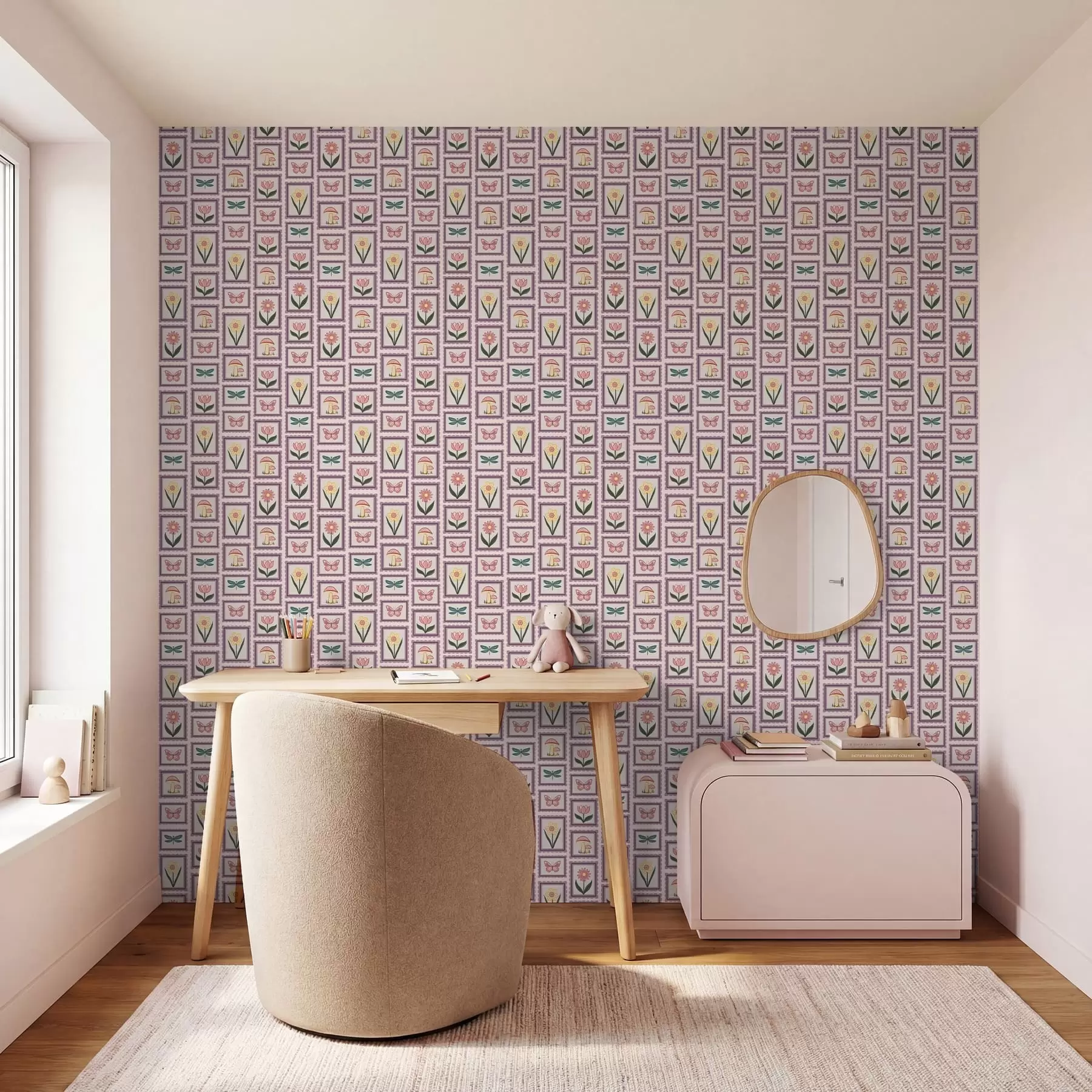 wall murals Урамљене илустрације у лила нијансама a01175v1