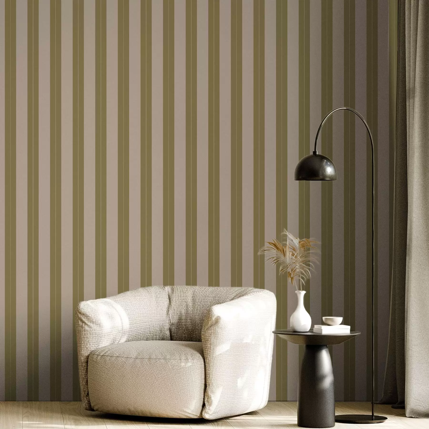 wall murals Маслинасте и беж вертикалне пруге a01181v2