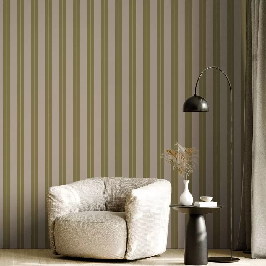 wall murals Маслинасте и беж вертикалне пруге a01181v2