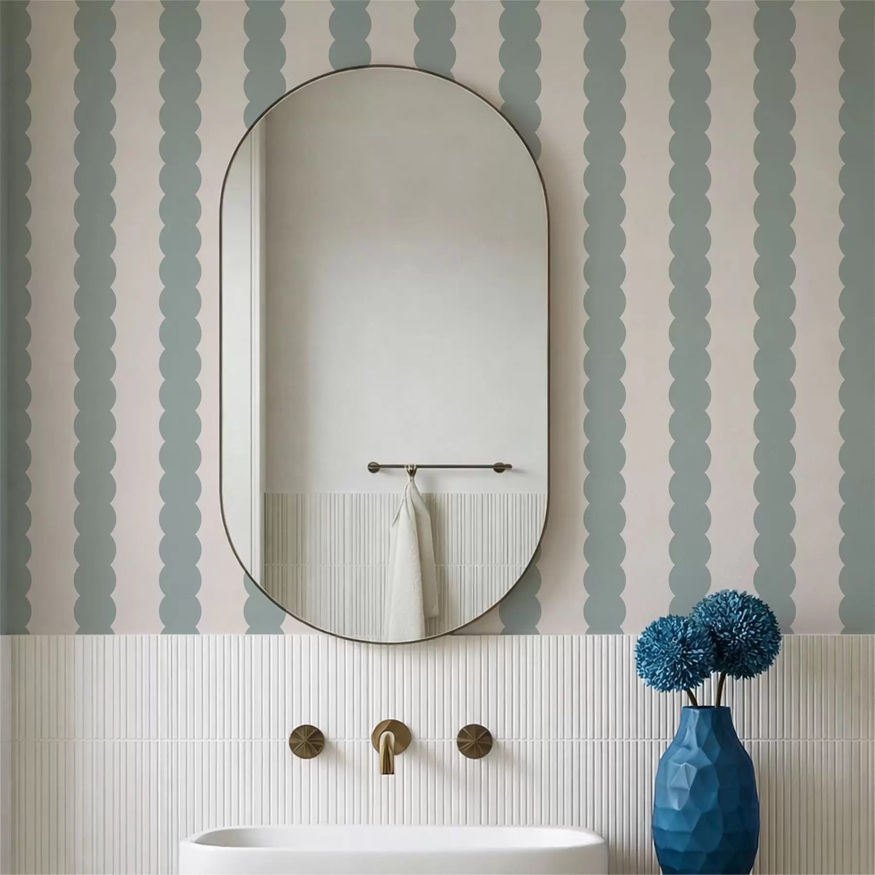 wall murals Маслинасте таласасте пруге у минималистичком стилу a01182v1