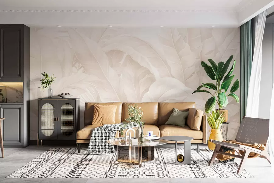 wall murals Винтажно тропско лишће w05518