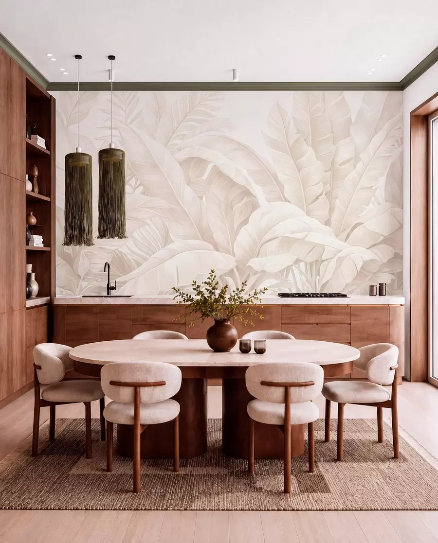 wall murals Винтажно тропско лишће w05518