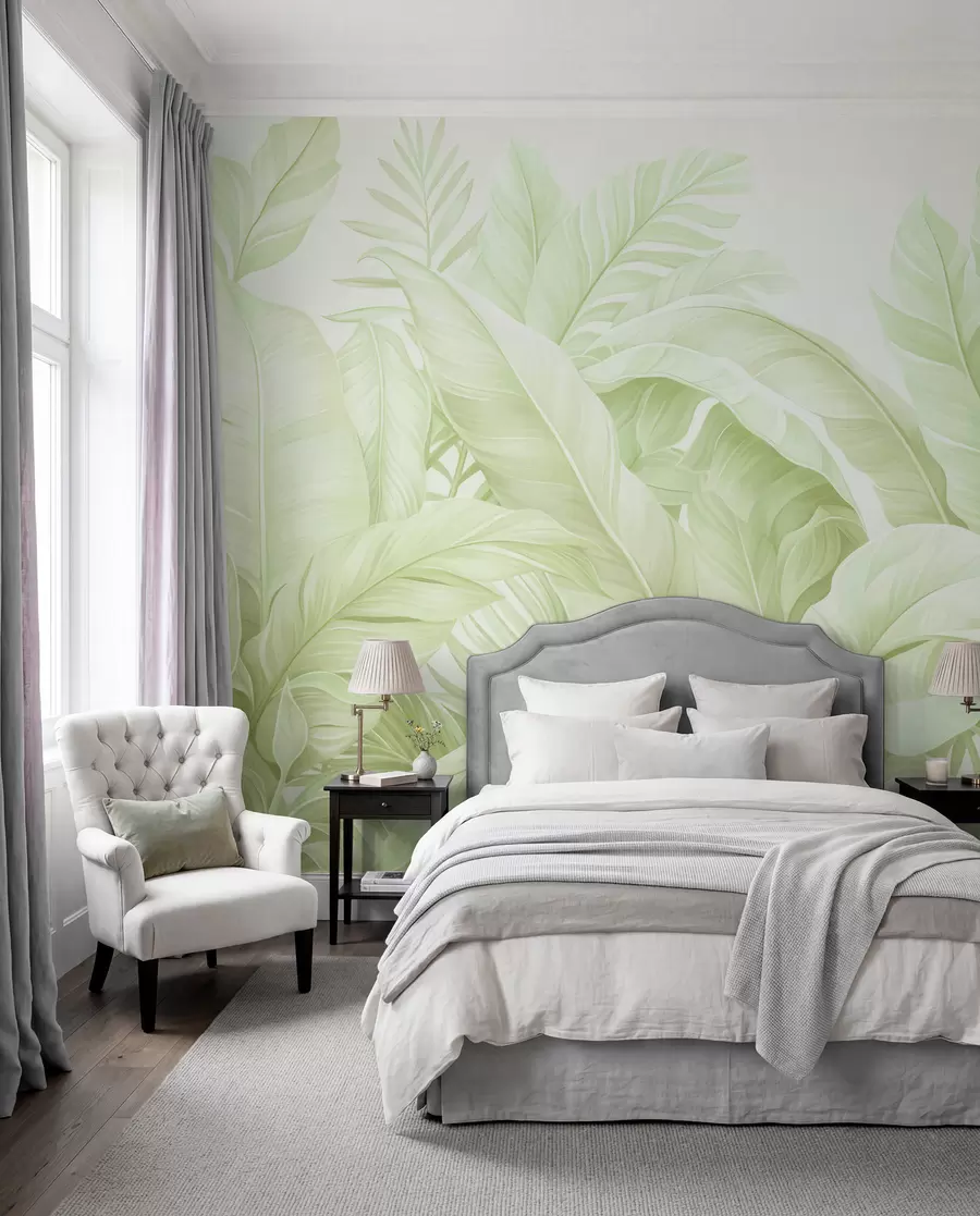 wall murals Винтажно тропско лишће w05518v1