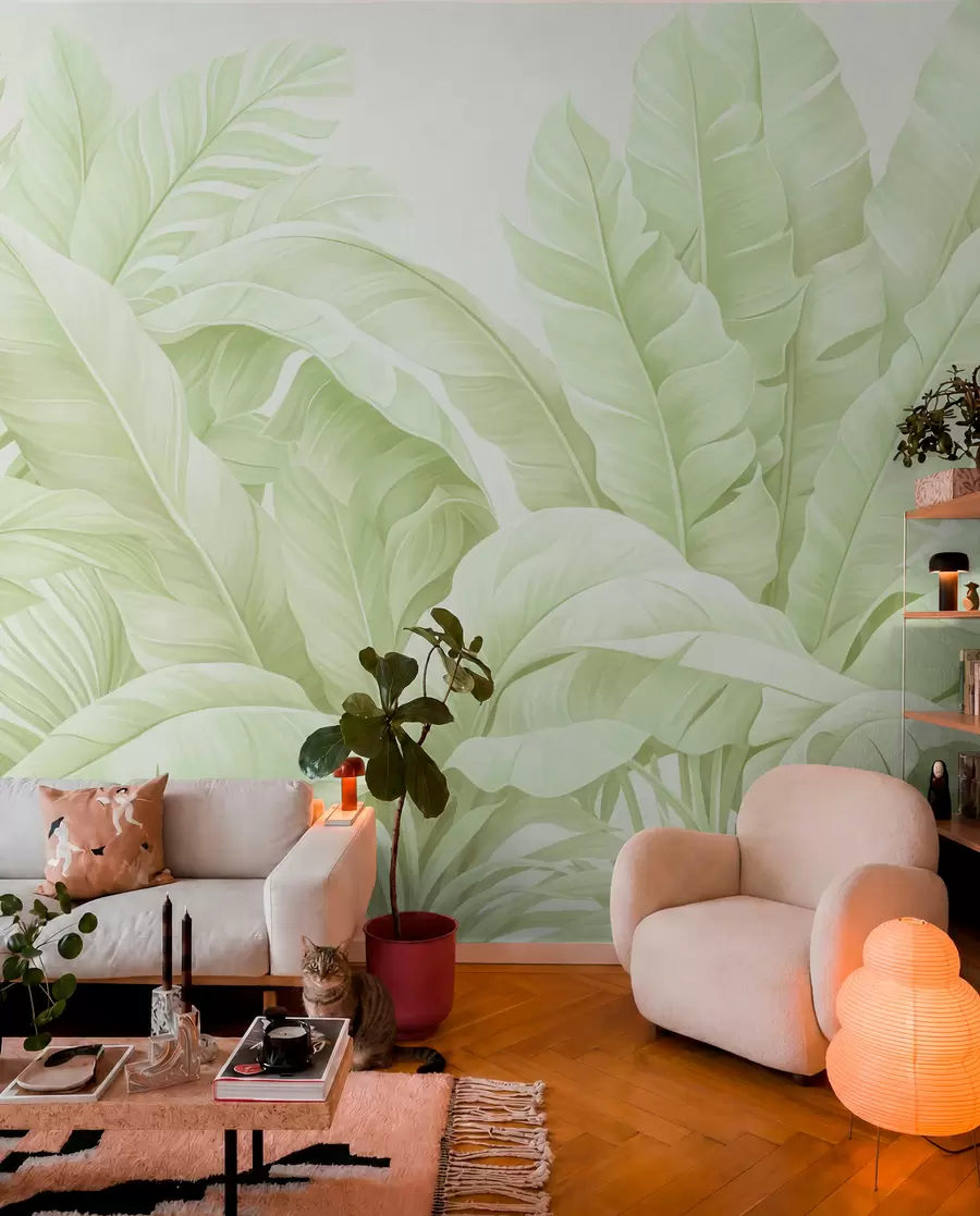 wall murals Винтажно тропско лишће w05518v1