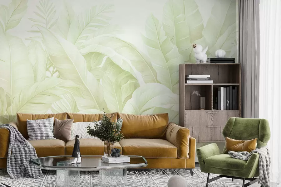 wall murals Винтажно тропско лишће w05518v1