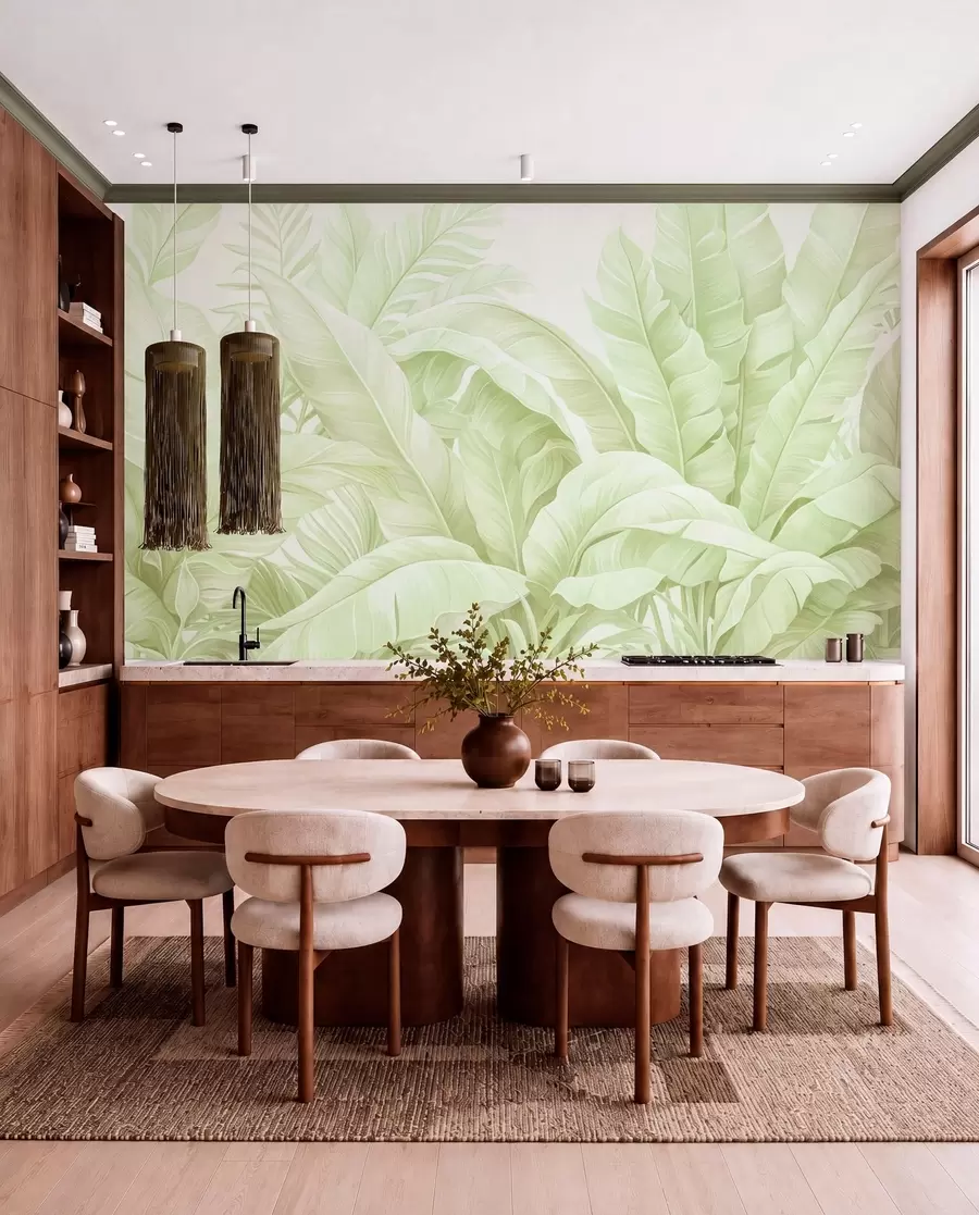 wall murals Винтажно тропско лишће w05518v1
