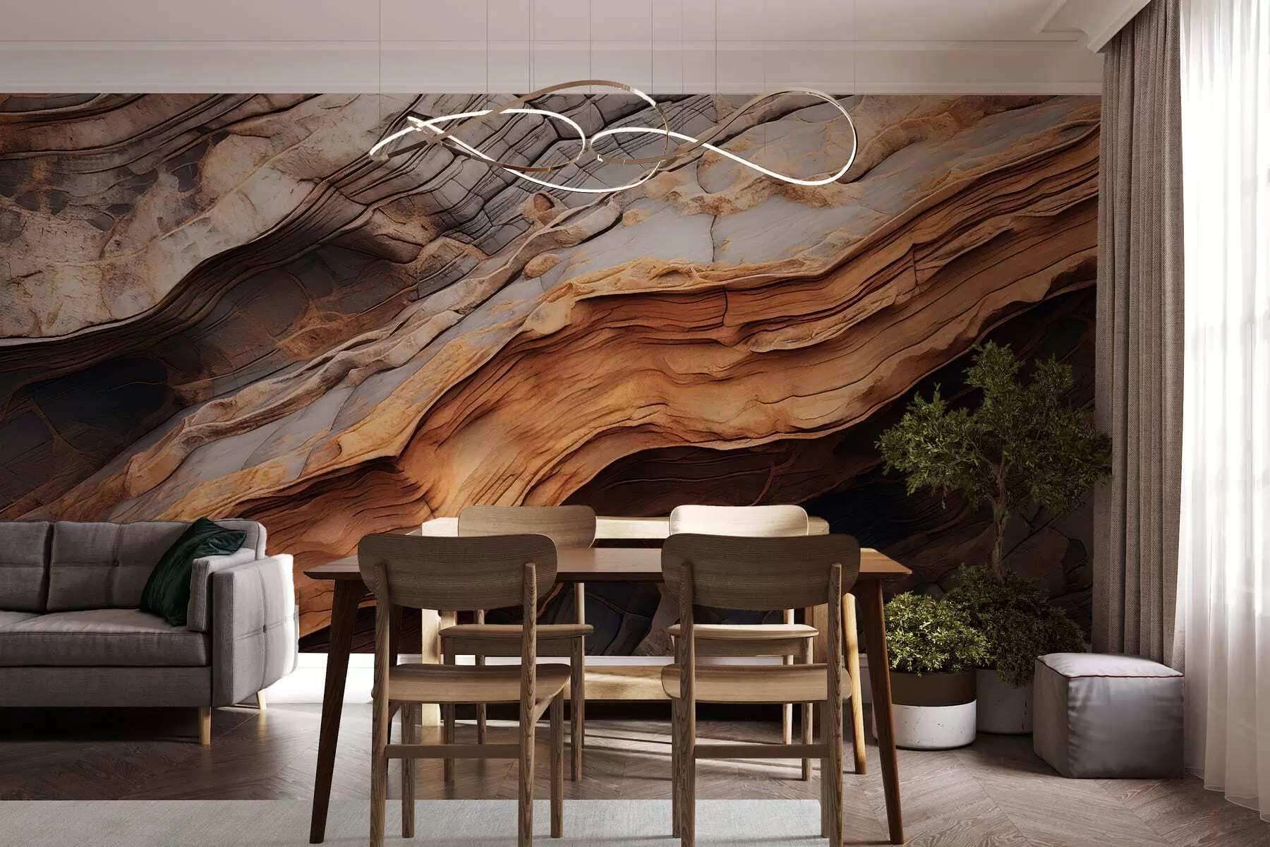 wall murals Тамна богата текстура дрвета w05520