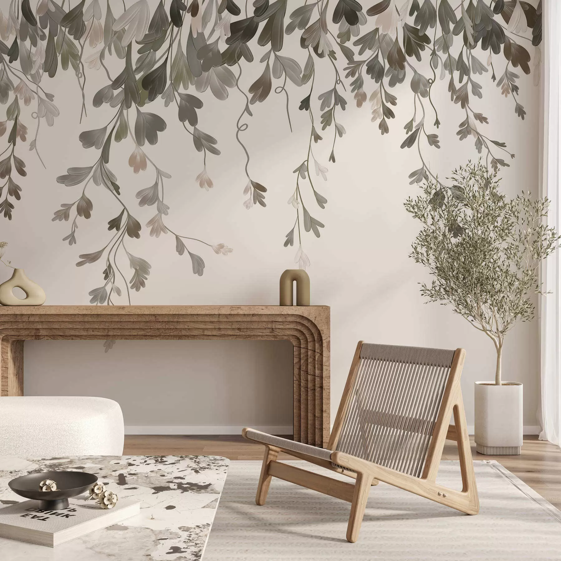 wall murals Нежни висећи листови w05526