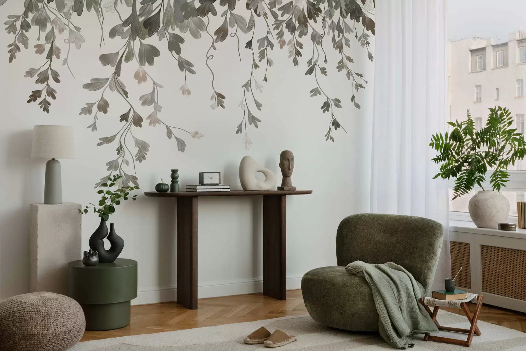 wall murals Нежни висећи листови w05526