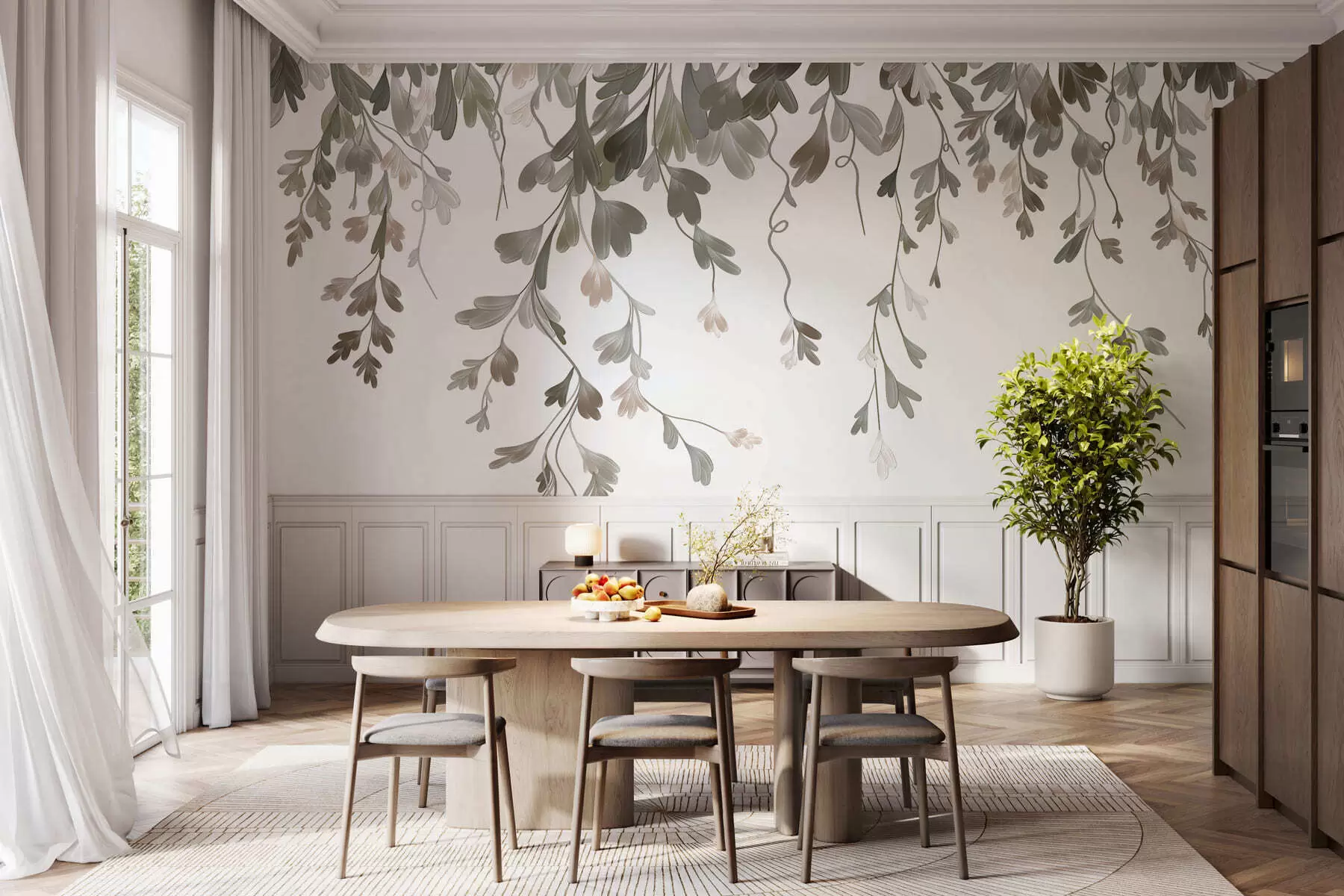 wall murals Нежни висећи листови w05526