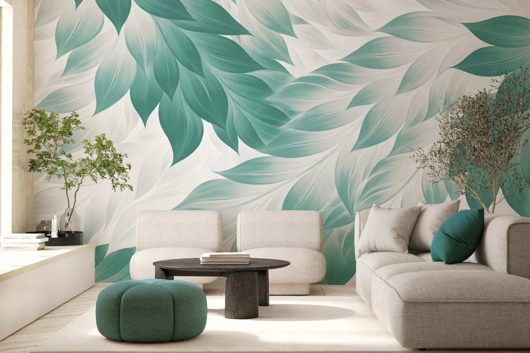 wall murals Оштро апстрактно лишће w05531