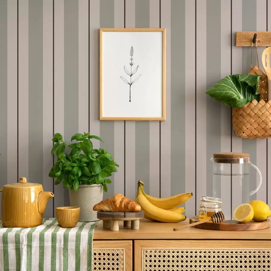wall murals Сиво-зелене пруге са уским тамним акцентима a01183v1