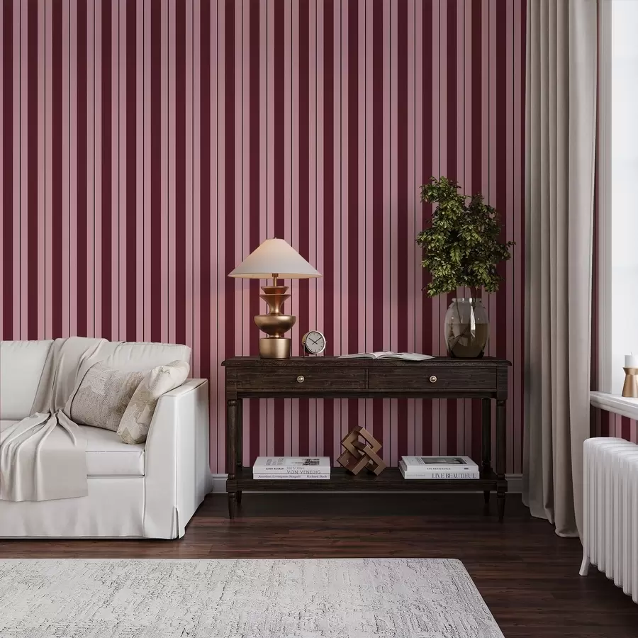 wall murals Црвене и ружичасте пруге са контрастним линијама a01183v2