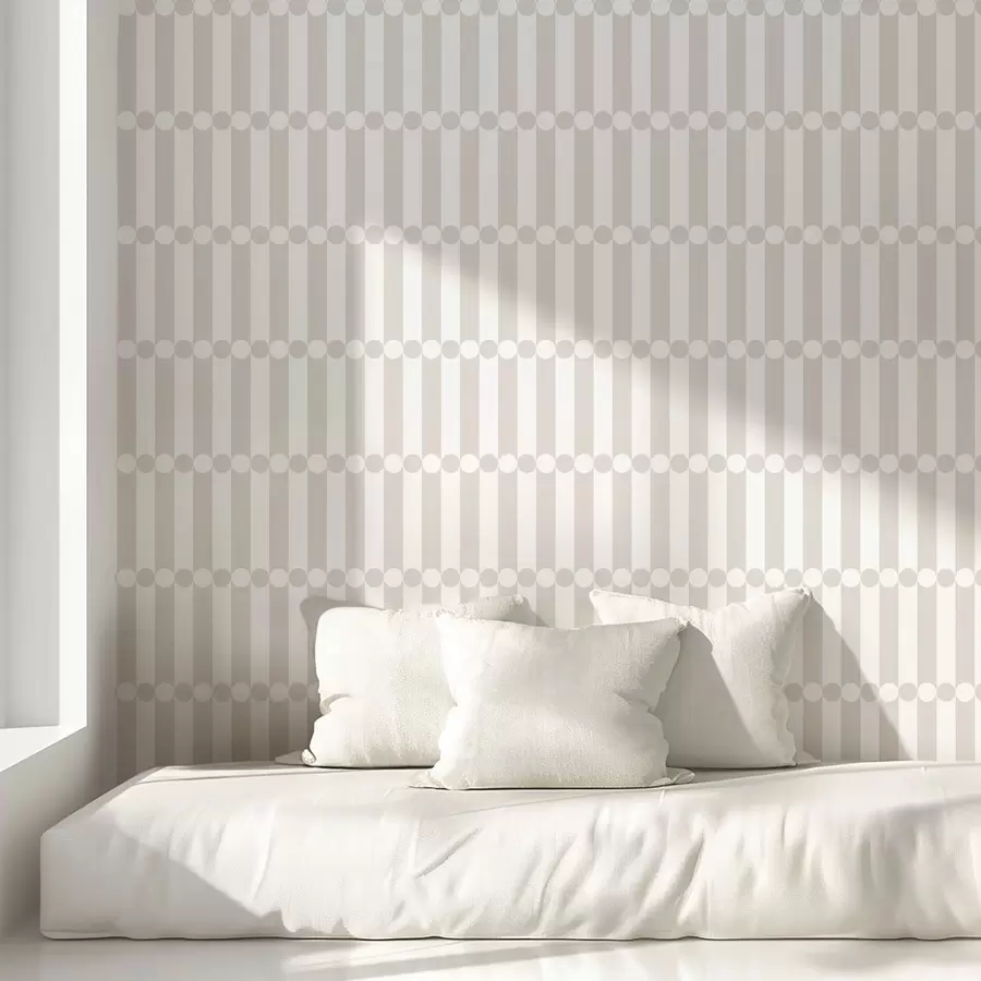 wall murals Светле неутралне пруге са низом кругова a01186v2