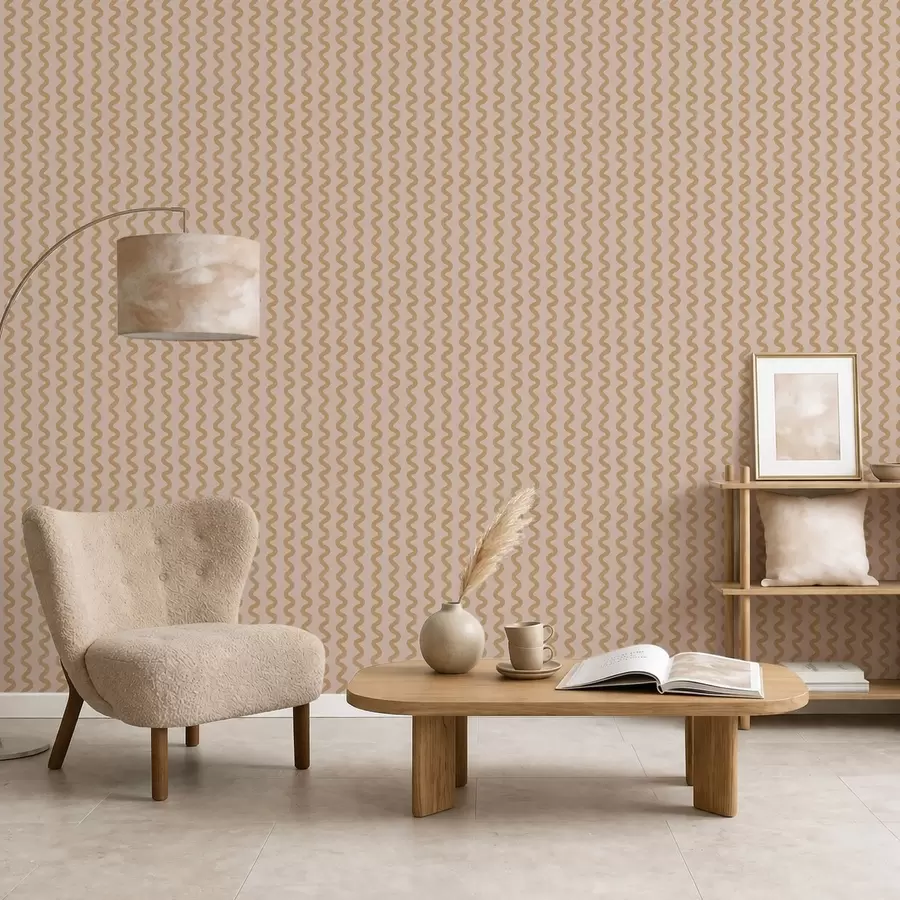 wall murals Таласасти сенф узорак на беж позадини a01187v1