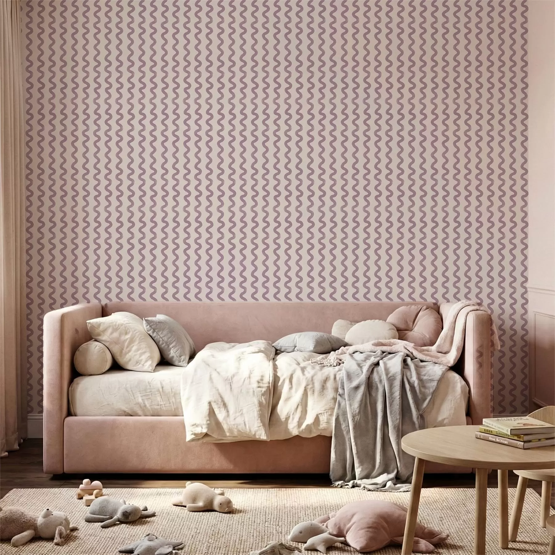 wall murals Таласасти јоргован узорак на светлој позадини a01187v4