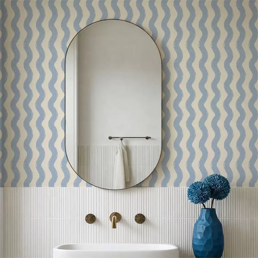 wall murals Таласасти светлоплави узорак на светлој позадини a01188