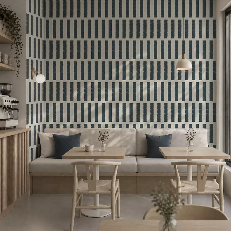 wall murals Тамнозелене вертикалне пруге на светлој позадини a01189