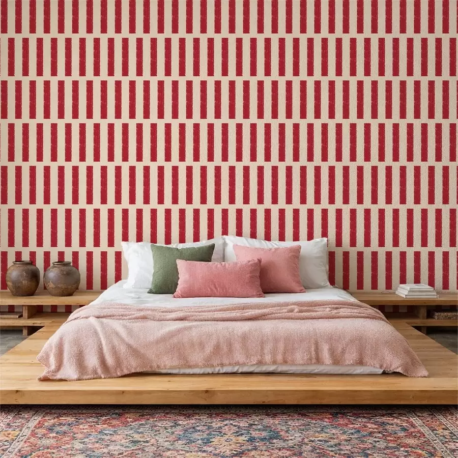 wall murals Црвене вертикалне пруге на светлој позадини a01189v3