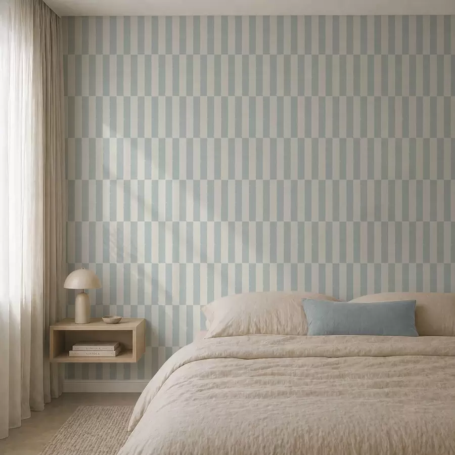 wall murals Бледоплаве вертикалне пруге на светлој позадини a01190