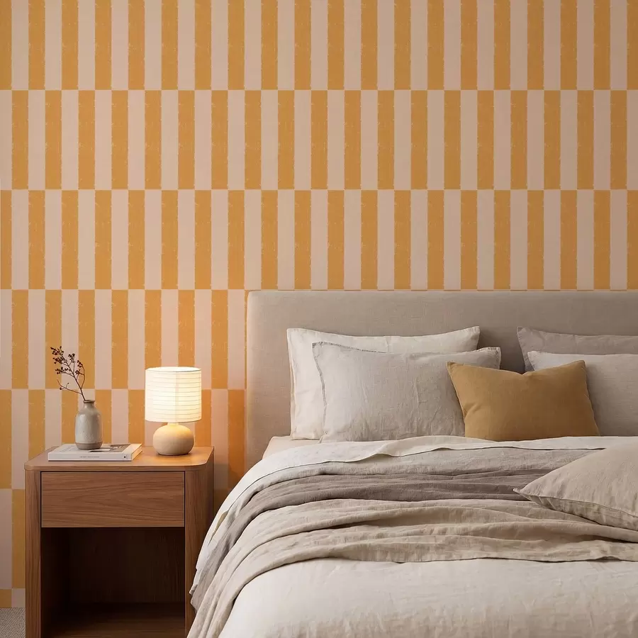wall murals Наранџасте вертикалне пруге на беж позадини a01190v3