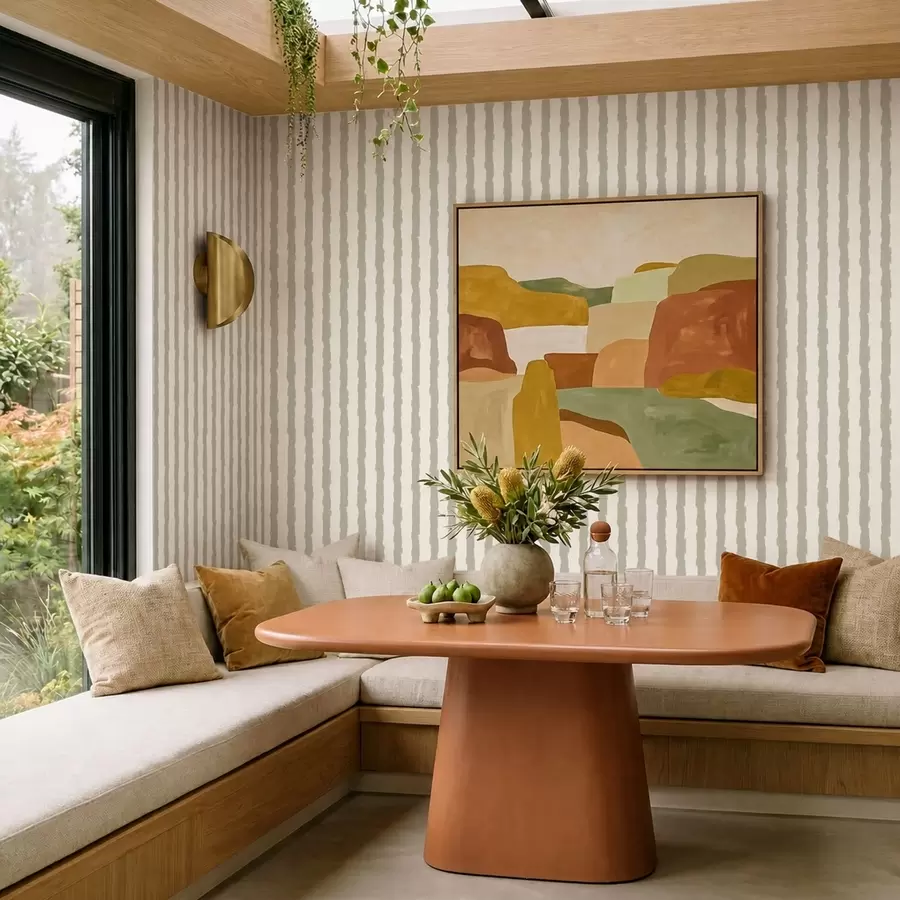 wall murals Светло сиви вертикални потези четкице на светлој позадини a01191