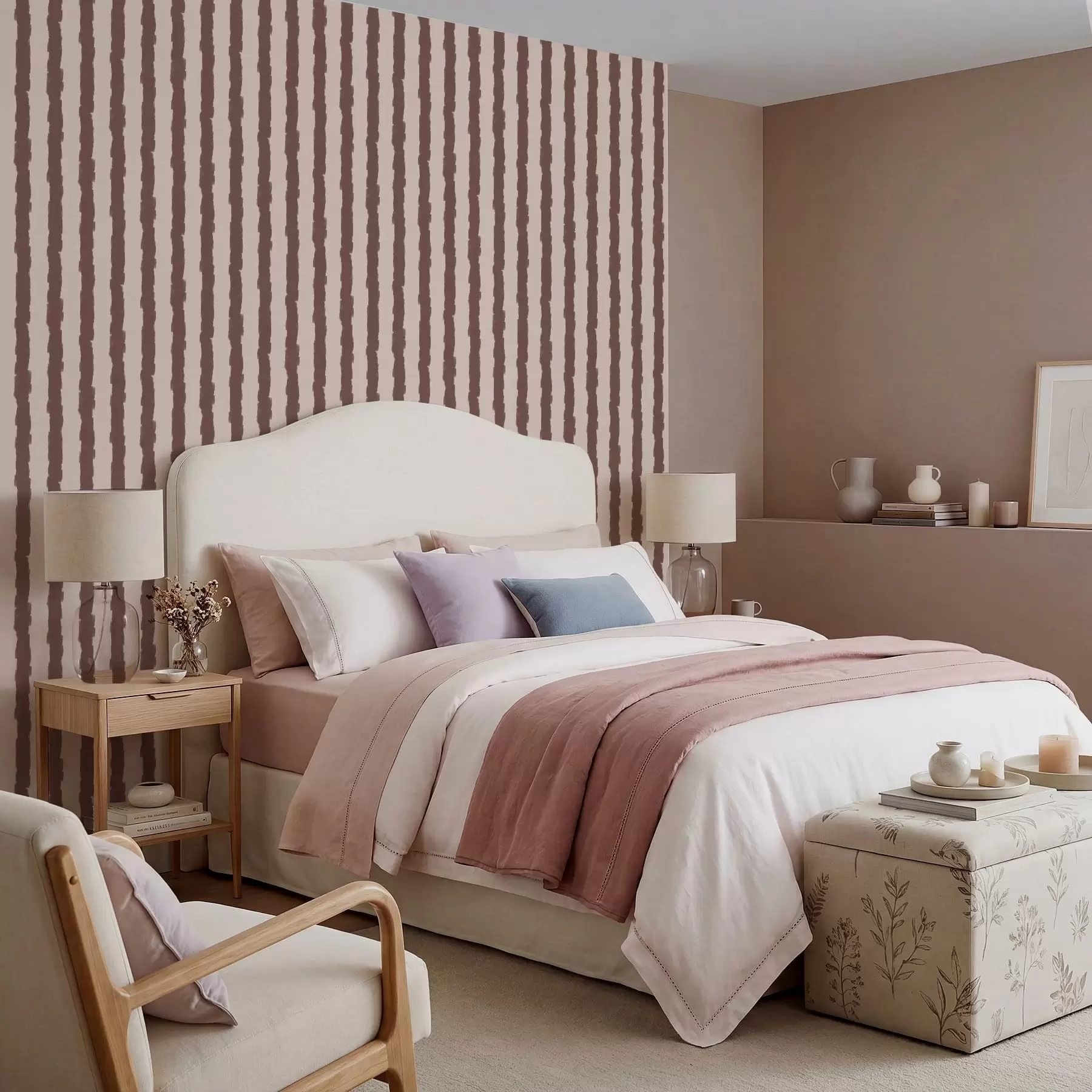 wall murals Смеђи вертикални потези четкицом на светлој позадини a01191v5